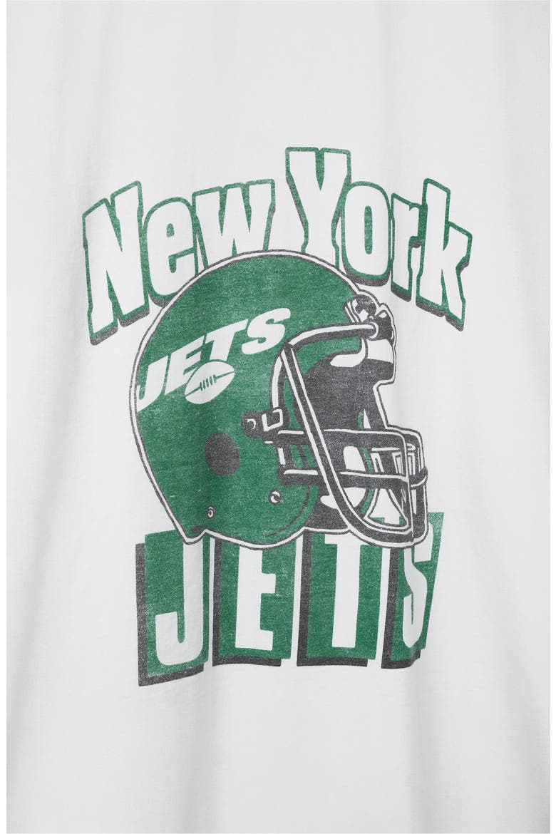 New York Jets Throwback Helmet Cotton Graphic T-Shirt, Alternate, color, WHITE