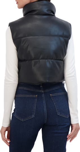 Crop Faux Leather Vest