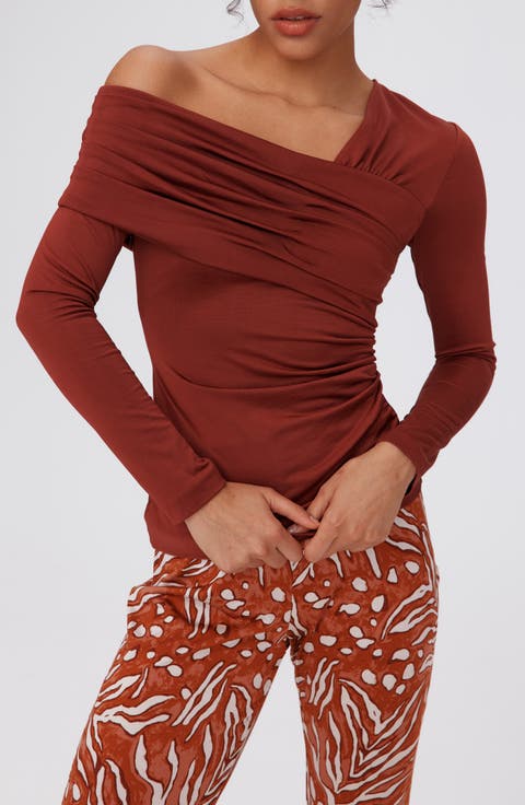 Dolores Ruched One-Shoulder Top