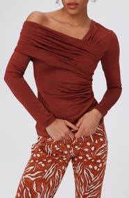 Diane von Furstenberg Dolores Ruched One-Shoulder Top