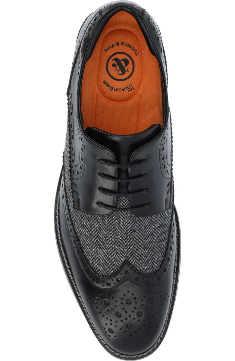 Thomas & Vine Filmore Herringbone Wingtip Derby, Alternate, color, Black
