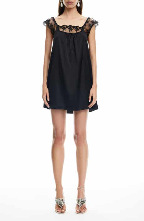 LIONESS Lace Cap Sleeve Minidress