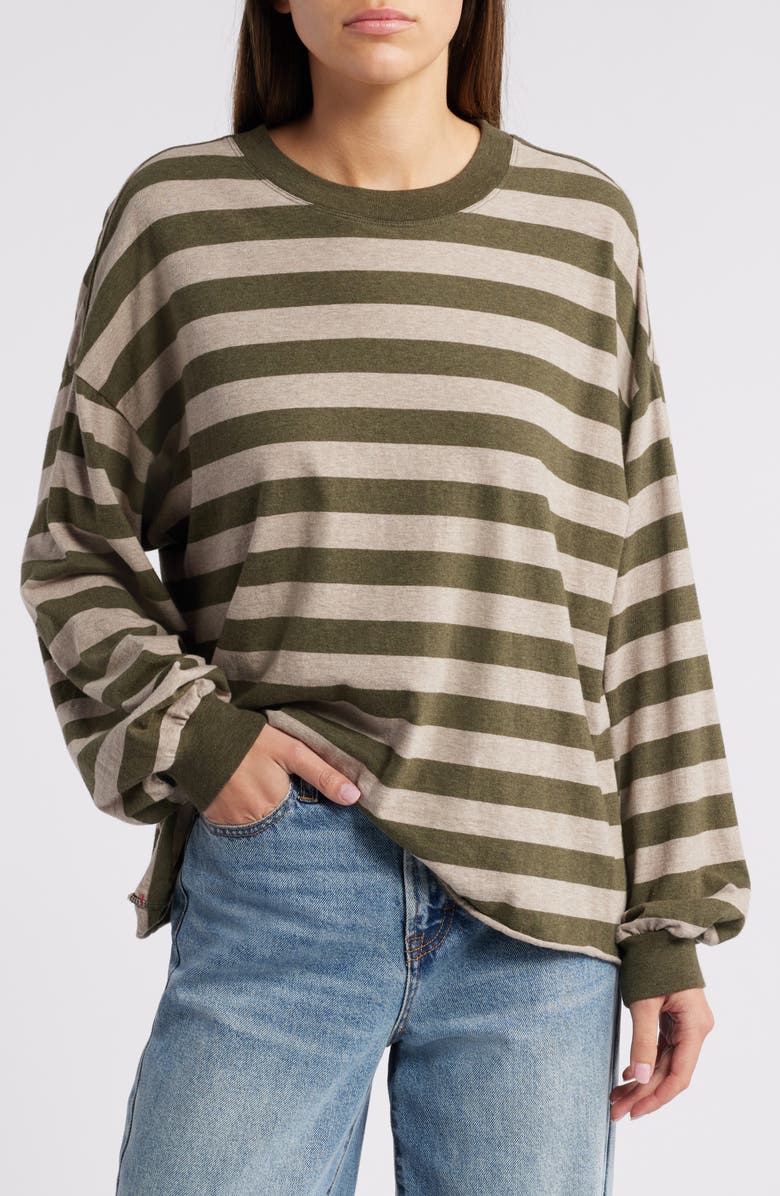 XÍRENA Honor Stripe Long Sleeve Cotton T-Shirt, Main, color, 
