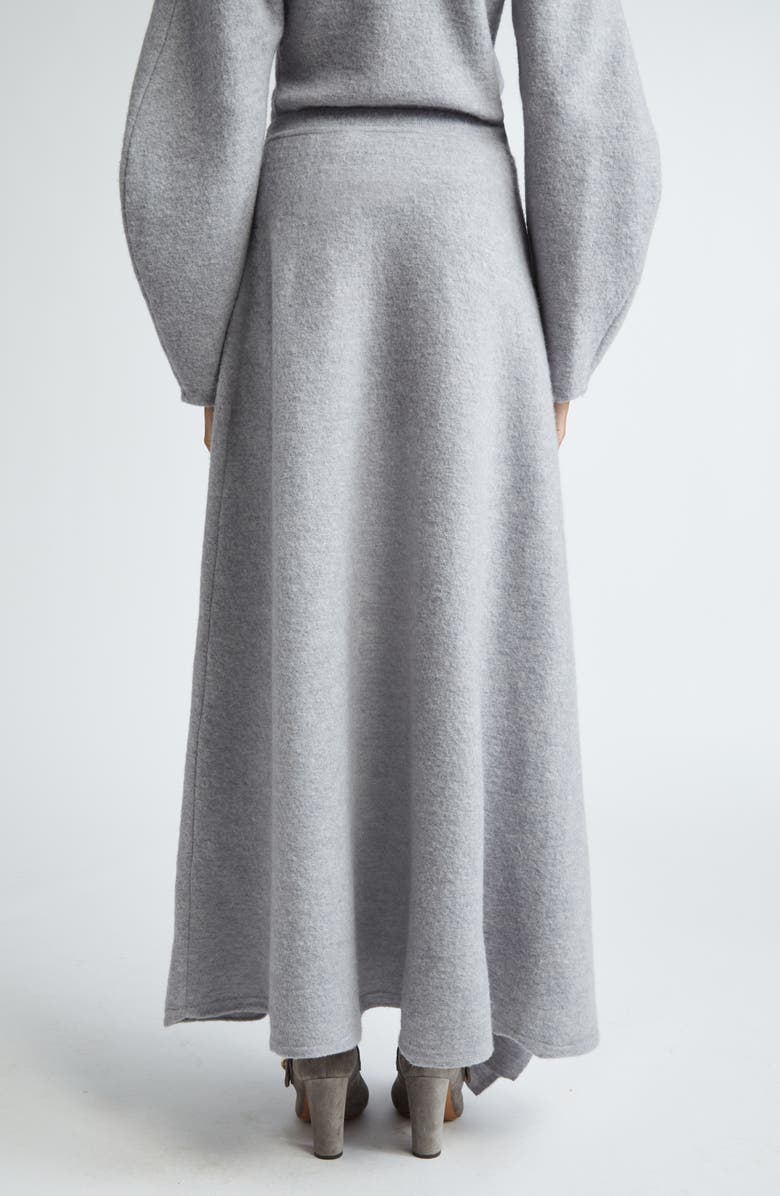 Ulla Johnson Mireya Cascade Ruffle Wool Maxi Sweater Skirt, Alternate, color, Heather Grey