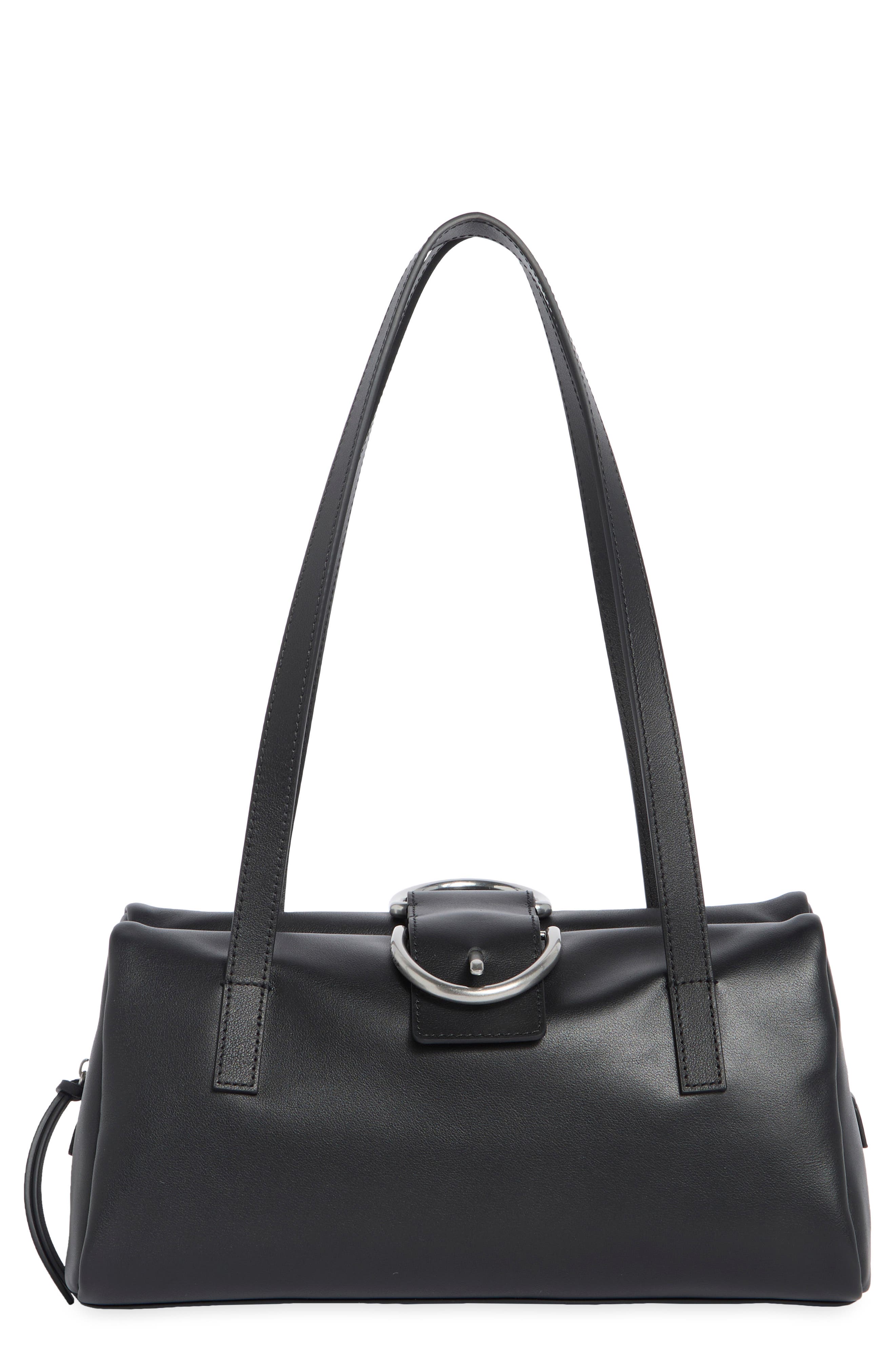 Astoria Box Leather Satchel, Main, color, BLACK