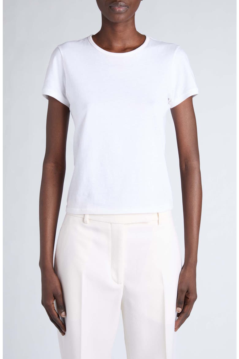 Cotton Jersey Boyfriend T-Shirt, Main, color, WHITE