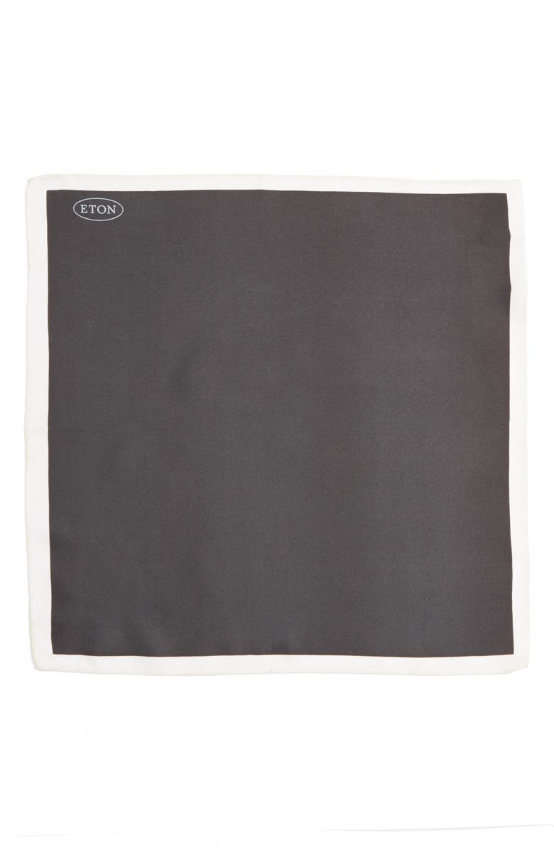 Eton Silk Pocket Square, Alternate, color, Black