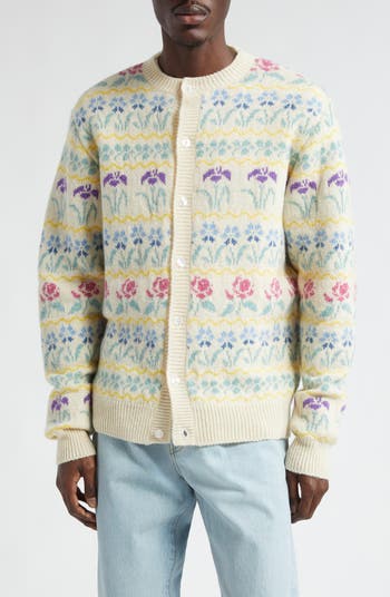 Noah Floral Jacquard Shetland Wool Cardigan | Nordstrom