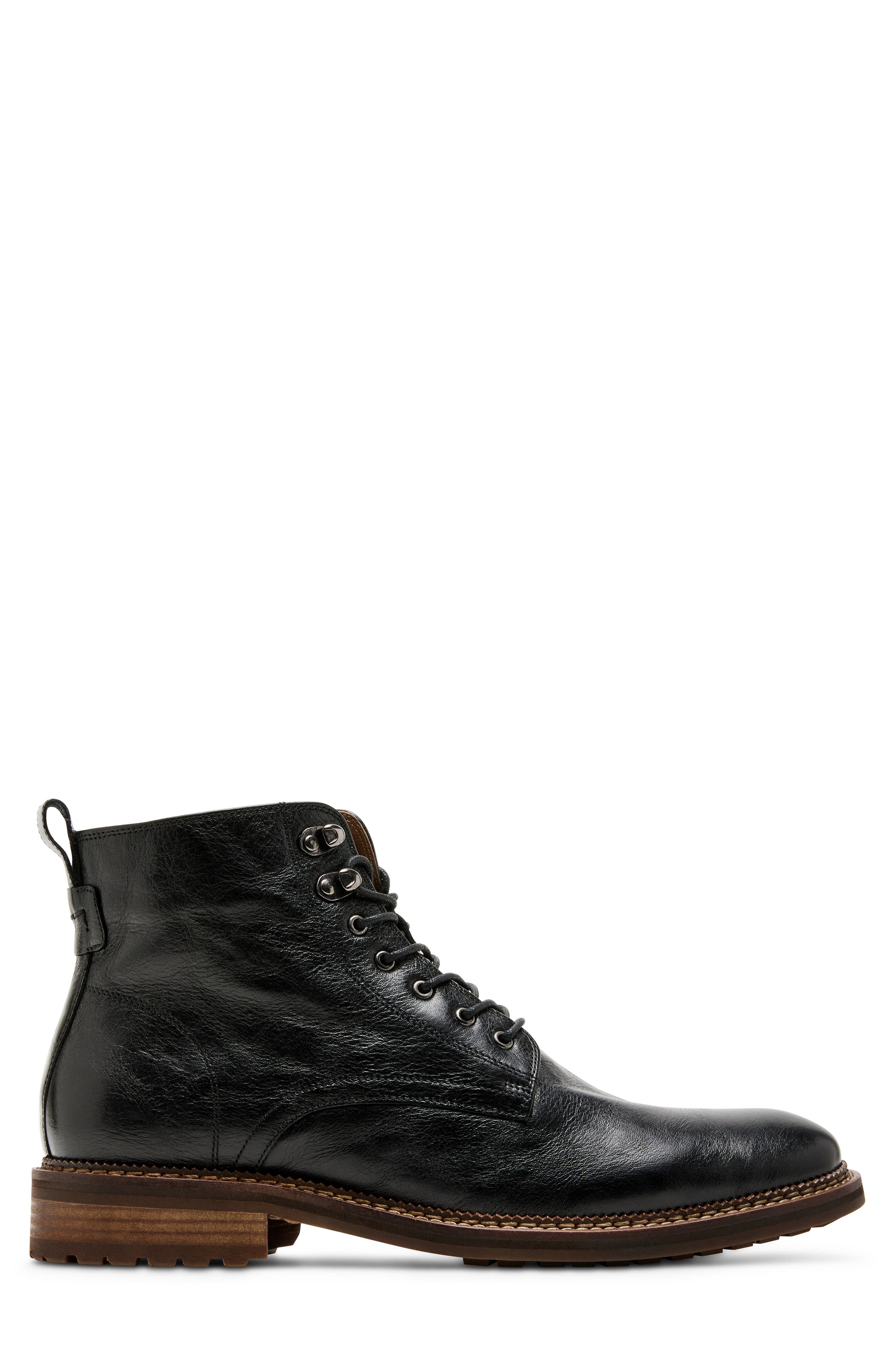 Steve Madden Noby Lace-Up Boot, Alternate, color, Black