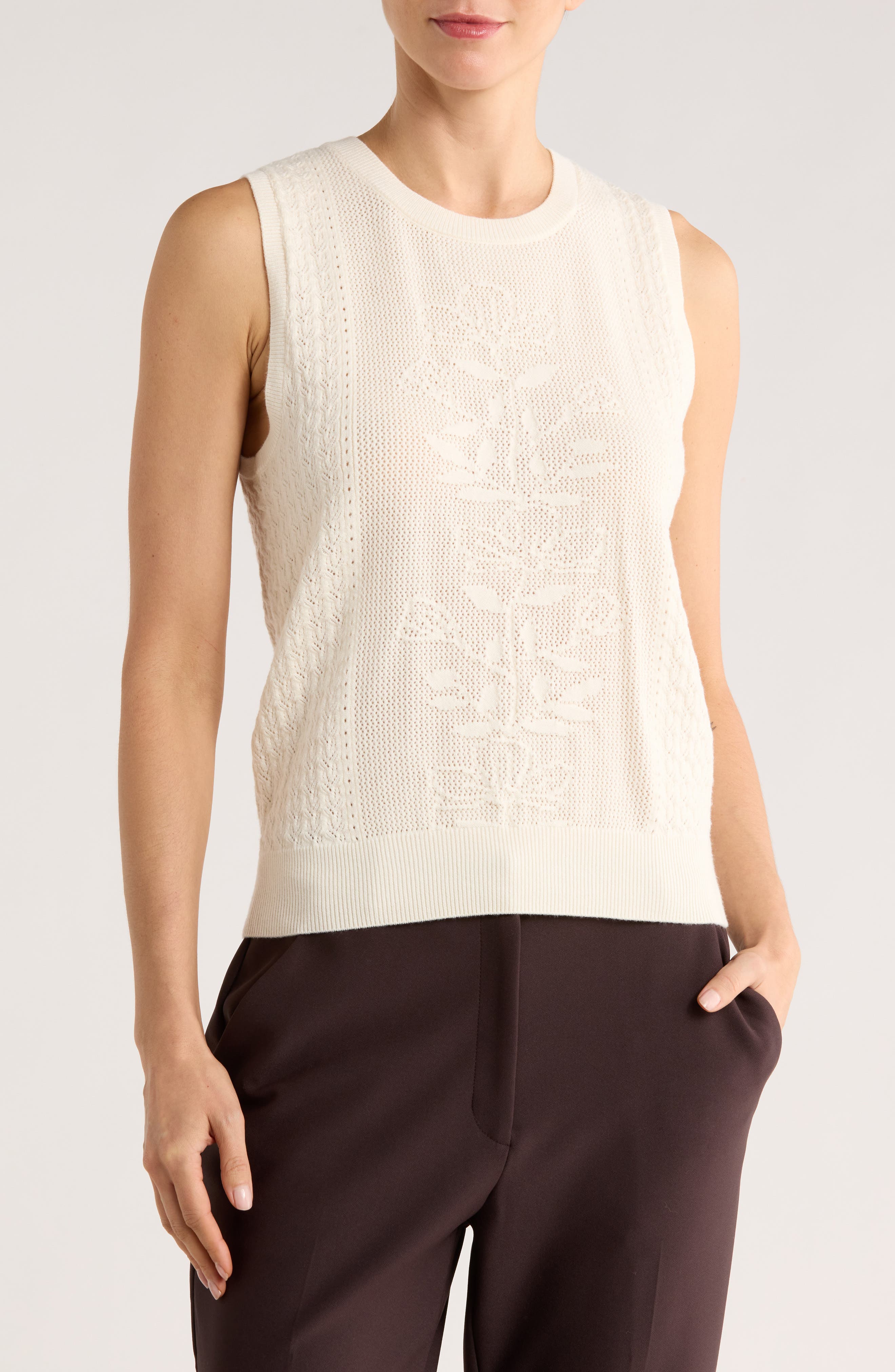 Floral Pointelle Sweater Tank - image 5