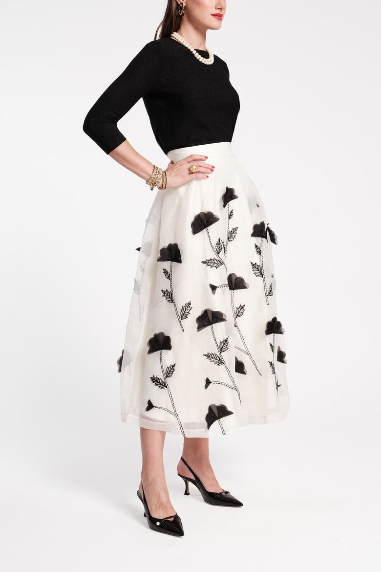 Shea Maxi Skirt, Alternate, color, White/Black