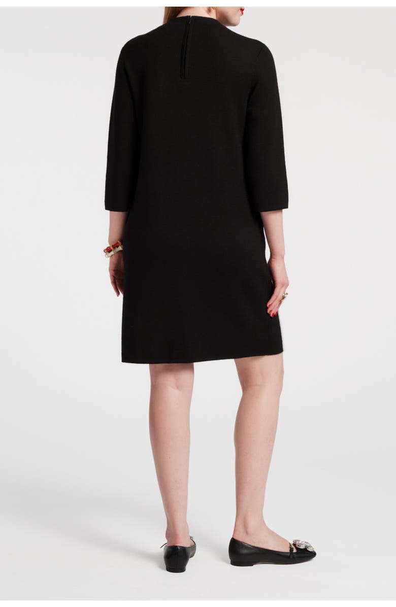 Frances Valentine Annie Dress Posy Embroidery Merino Wool Blend, Alternate, color, Black/Red/Multi