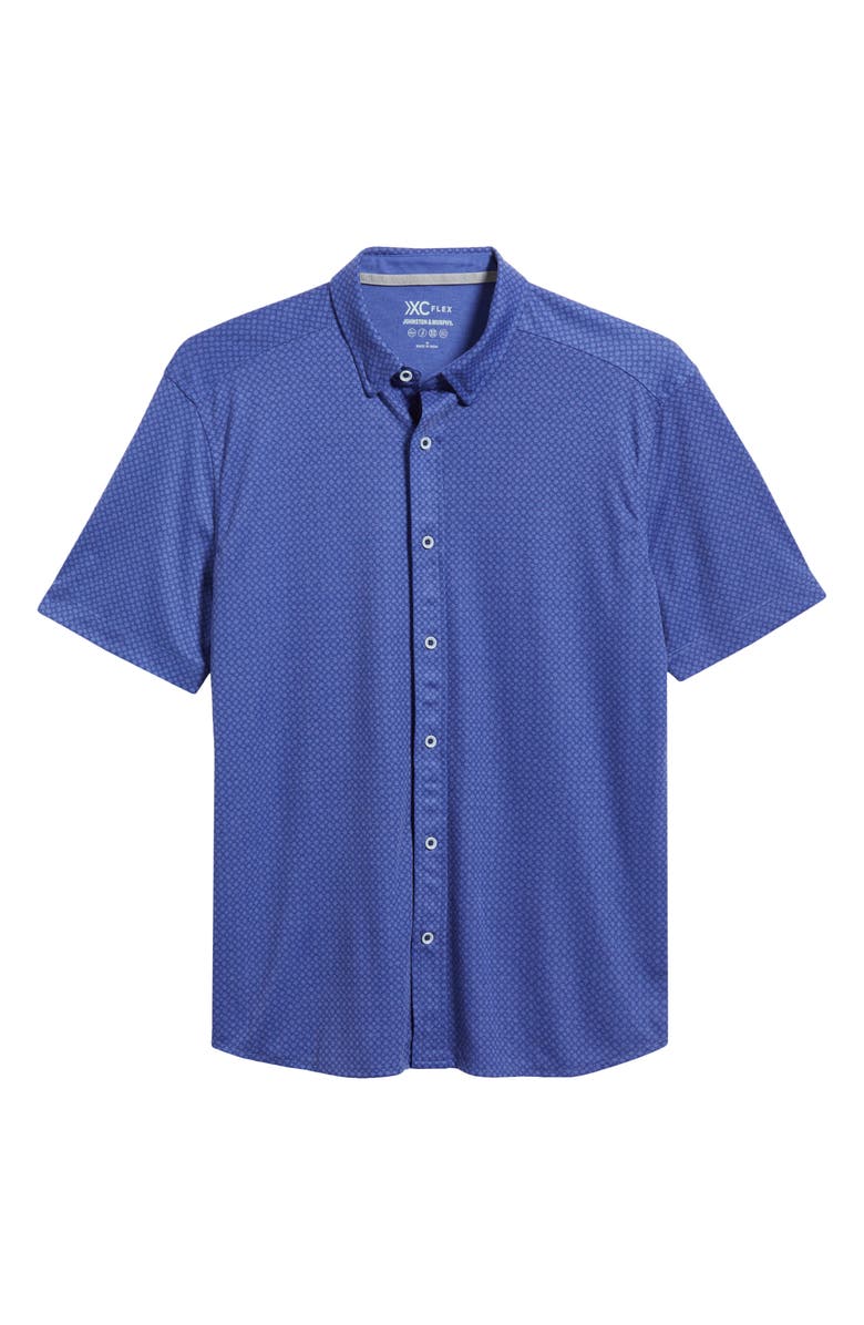 Johnston & Murphy XCFlex Geo Print Short Sleeve Button-Up Shirt, Alternate, color, 