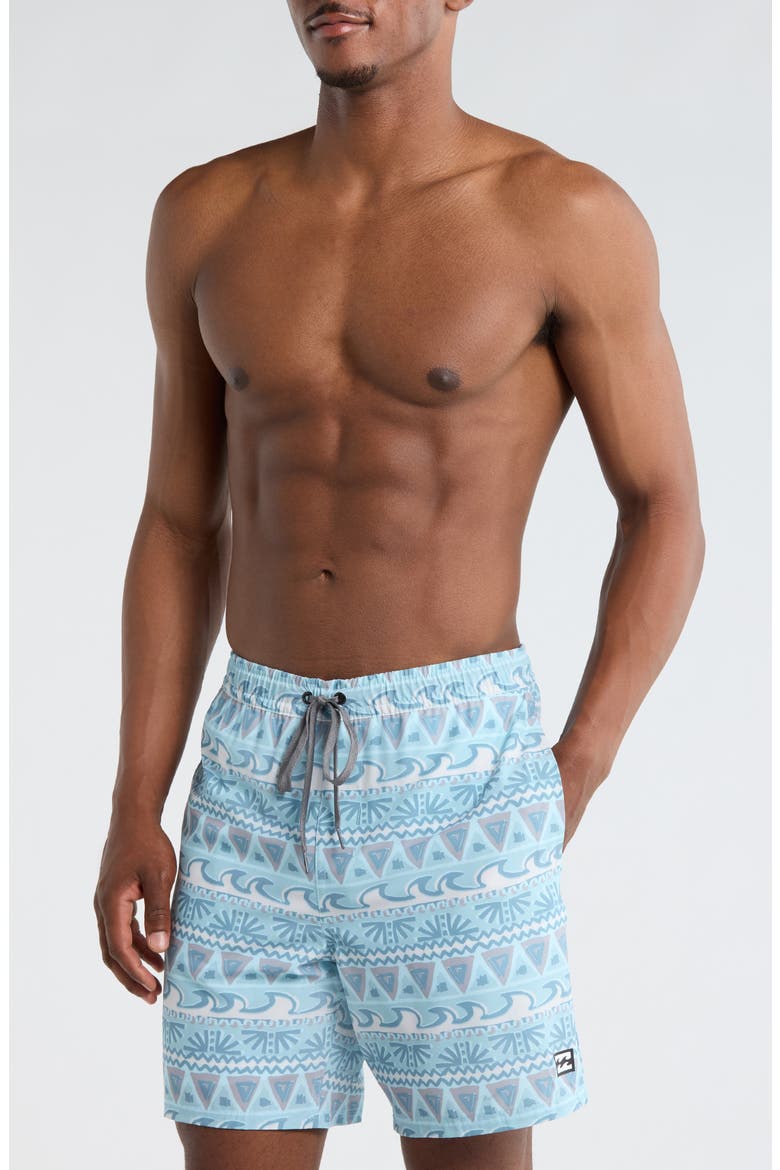 Pushpin Volley Swim Trunks, Main, color, STERLING BLUE