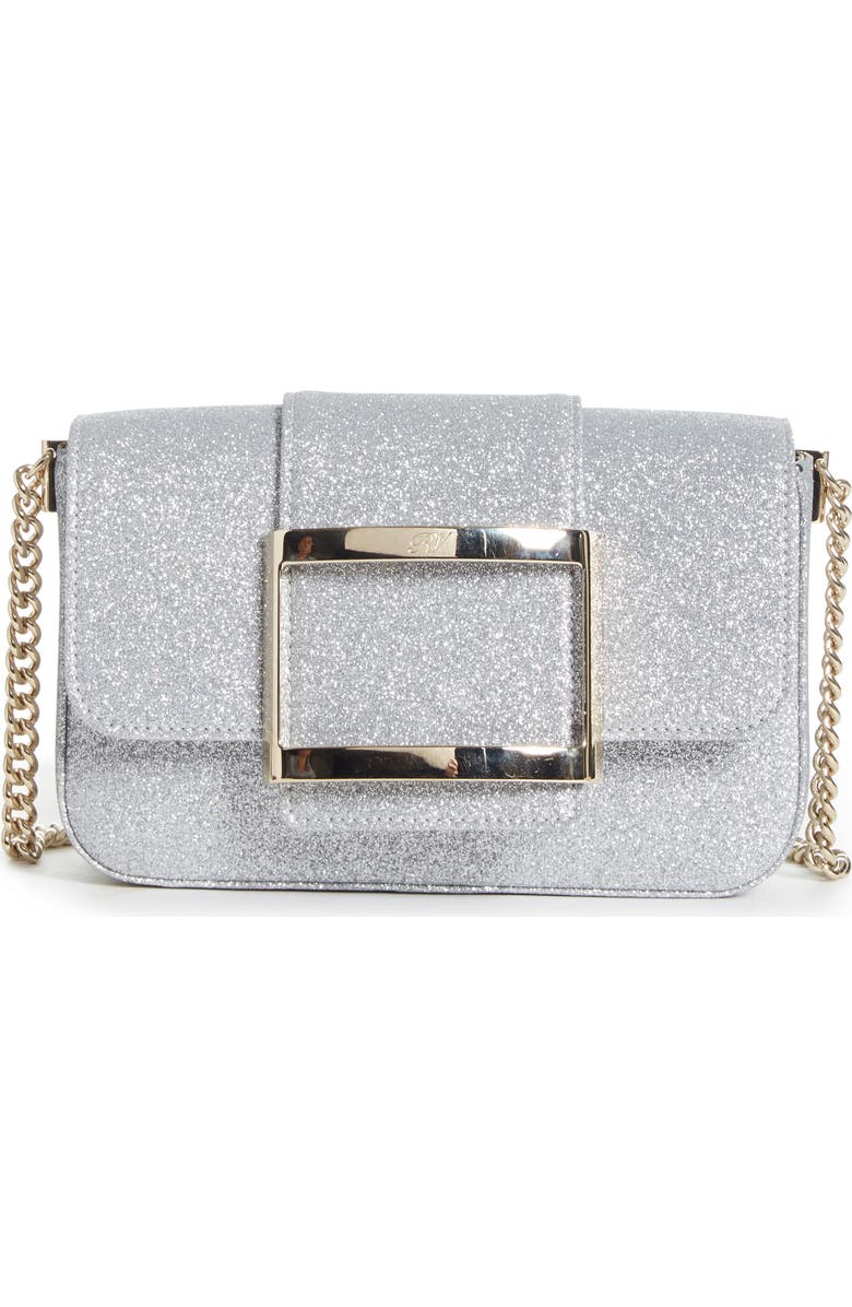 Roger Vivier Très Vivier Glitter Crossbody Bag, Main, color,