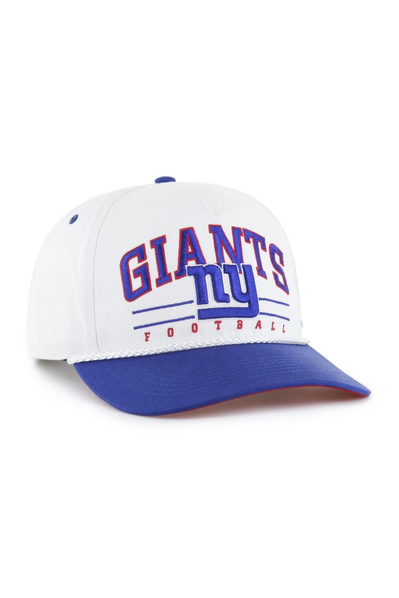 Men's '47 White/Royal New York Giants Roscoe Two-Toned Hitch Adjustable Hat, Alternate, color, White
