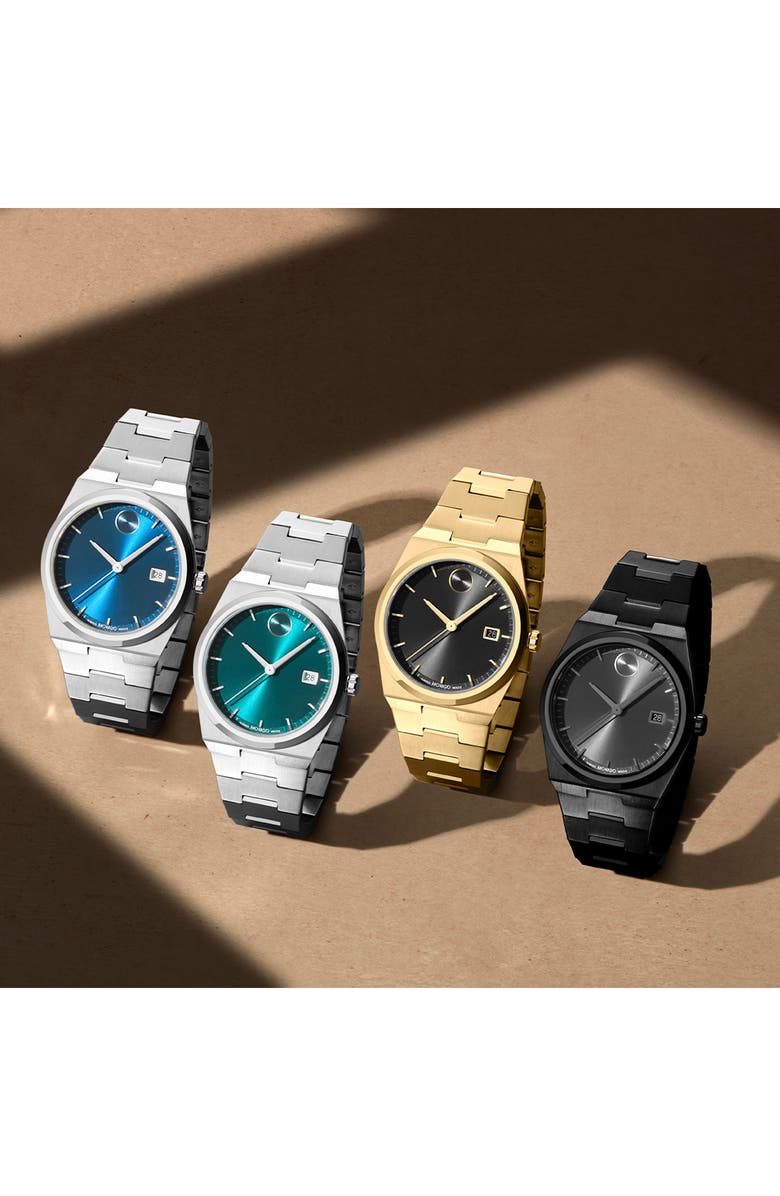 Movado Quest Bracelet Watch, 40mm, Alternate, color, Gray Dial