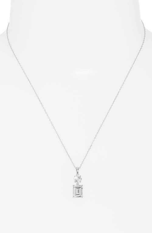 NORDSTROM NORDSTROM CUBIC ZIRCONIA DOUBLE DROP PENDANT NECKLACE 