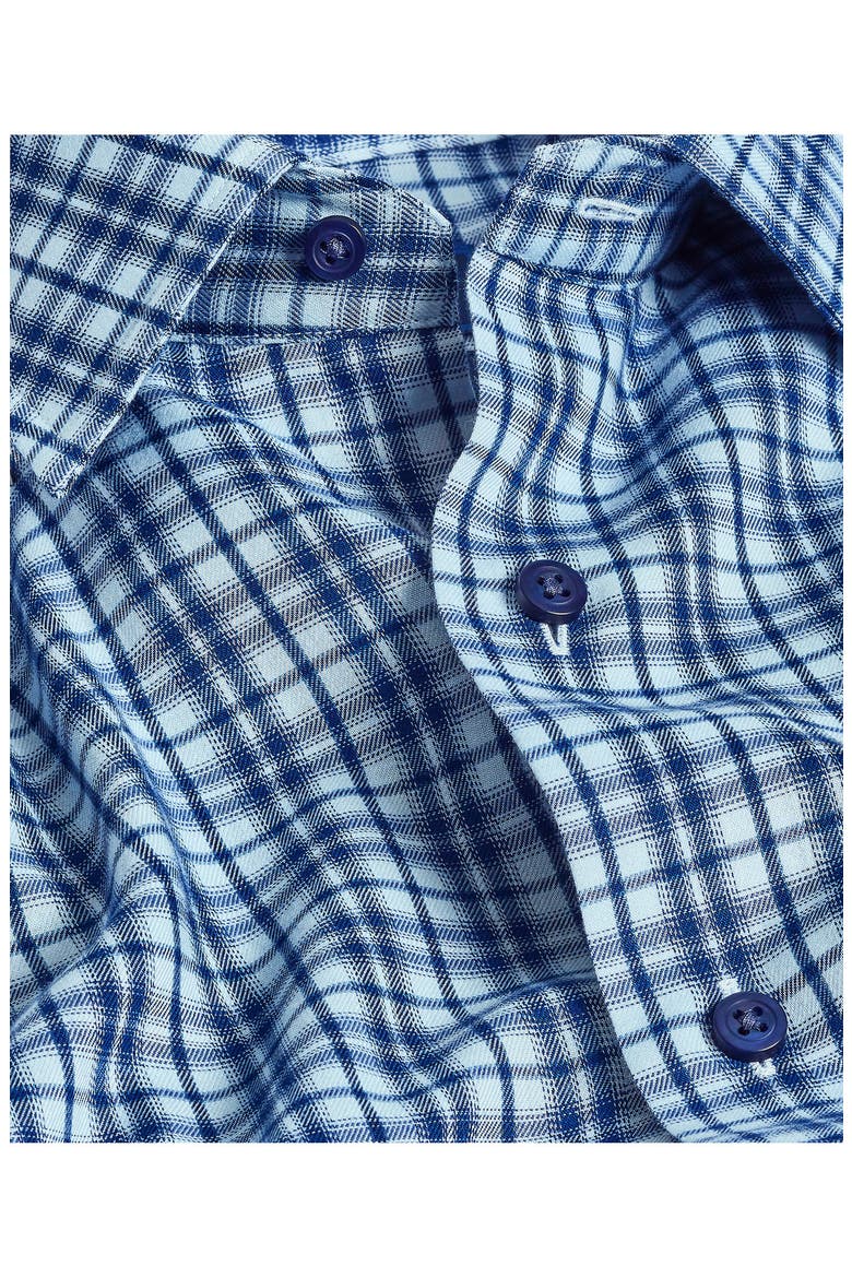 Check Brushed Performance Sport Shirt, Alternate, color, BLUE