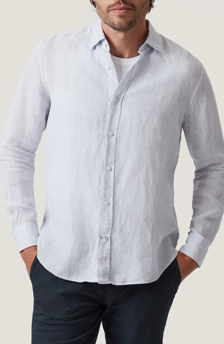 34 Heritage Regular Fit Linen Chambray Button-Up Shirt, Main, color, Chalk