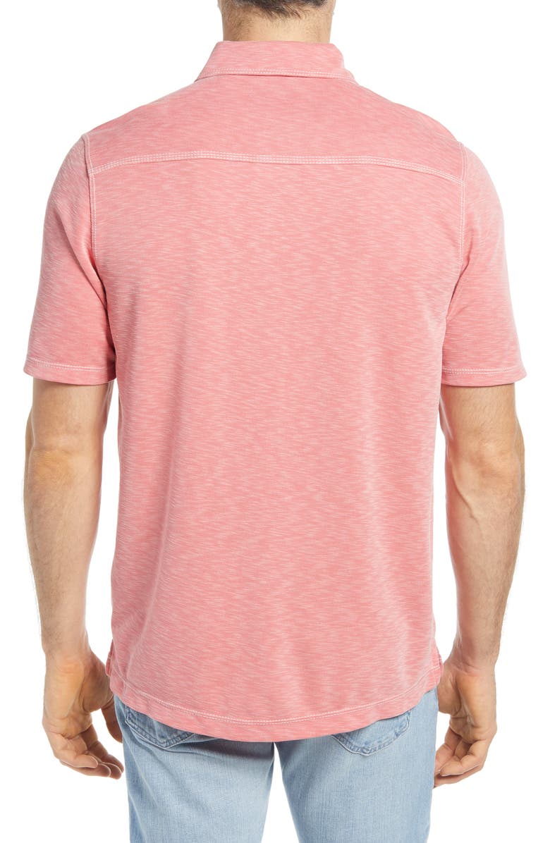 Johnston & Murphy Slub Men's Polo, Alternate, color, Coral