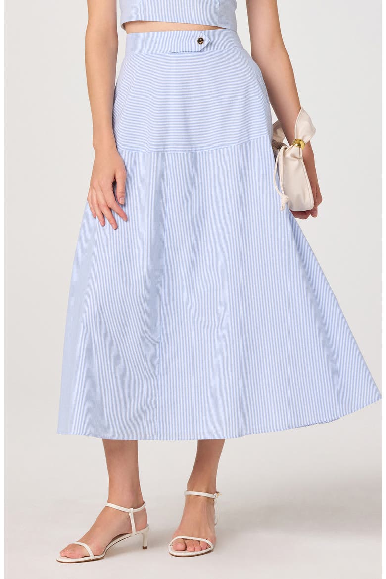 Azzura Stripe A-Line Skirt, Main, color, BLUE STRIPE