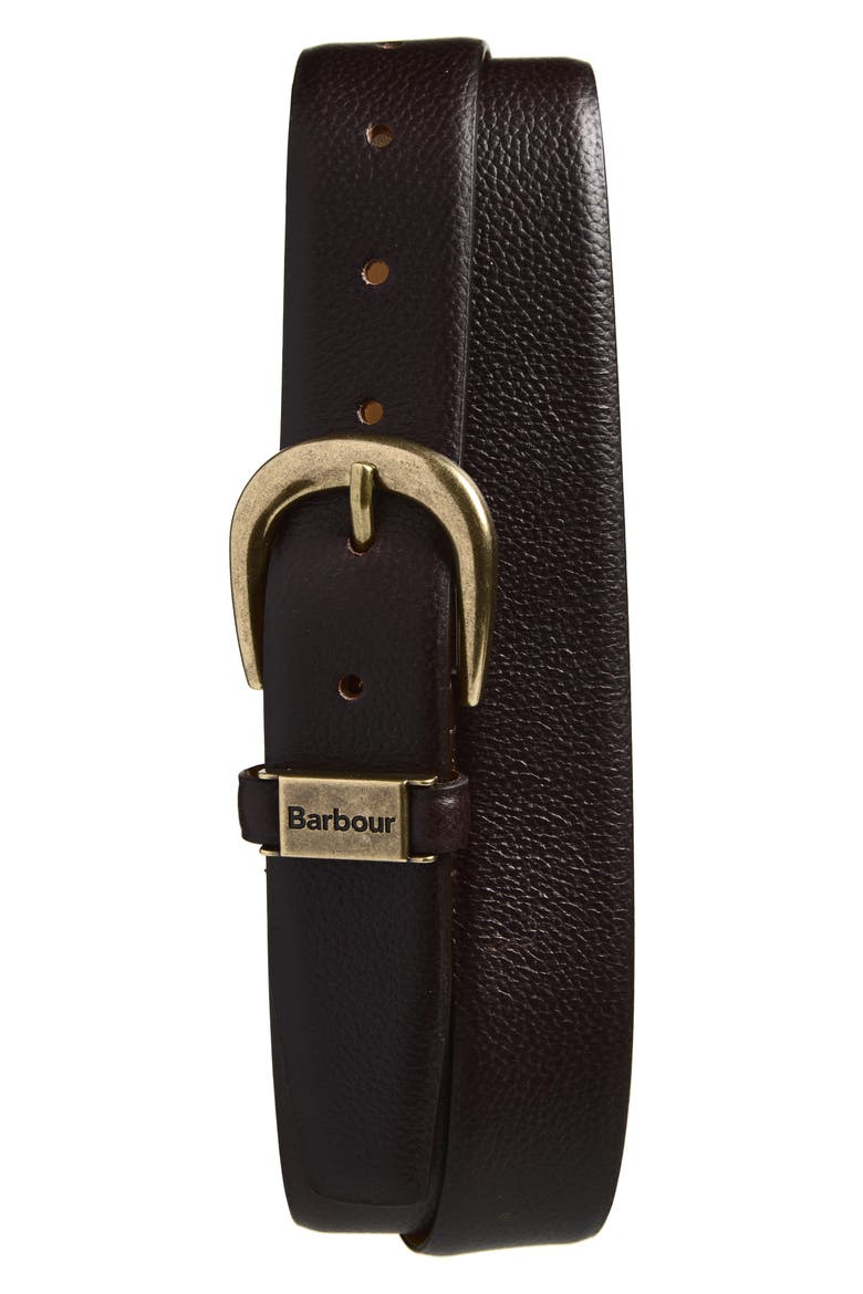 Clyde Leather Belt, Main, color, CHOCOLATE