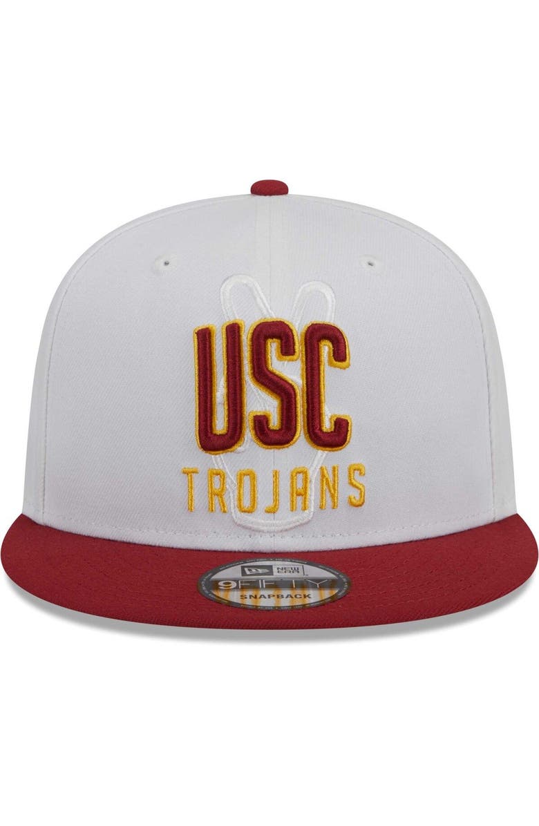 New Era Men's New Era White/Cardinal USC Trojans Two-Tone Layer 9FIFTY Snapback Hat, Alternate, color, 
