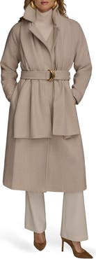 Donna Karan New York Wool Blend Coat with Scarf