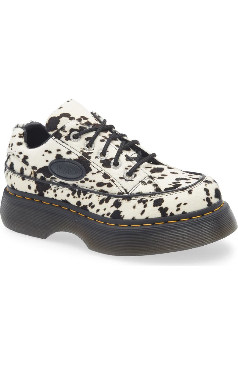 Dr. Martens Buzz 5i Genuine Calf Hair Platform Oxford, Main, color, Cream And Black Calf Hair