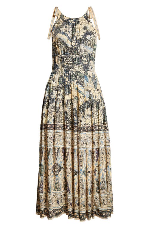 Ulla Johnson Essie Smocked Tiered Printed Cotton-blend Voile Midi Dress In Bellflower