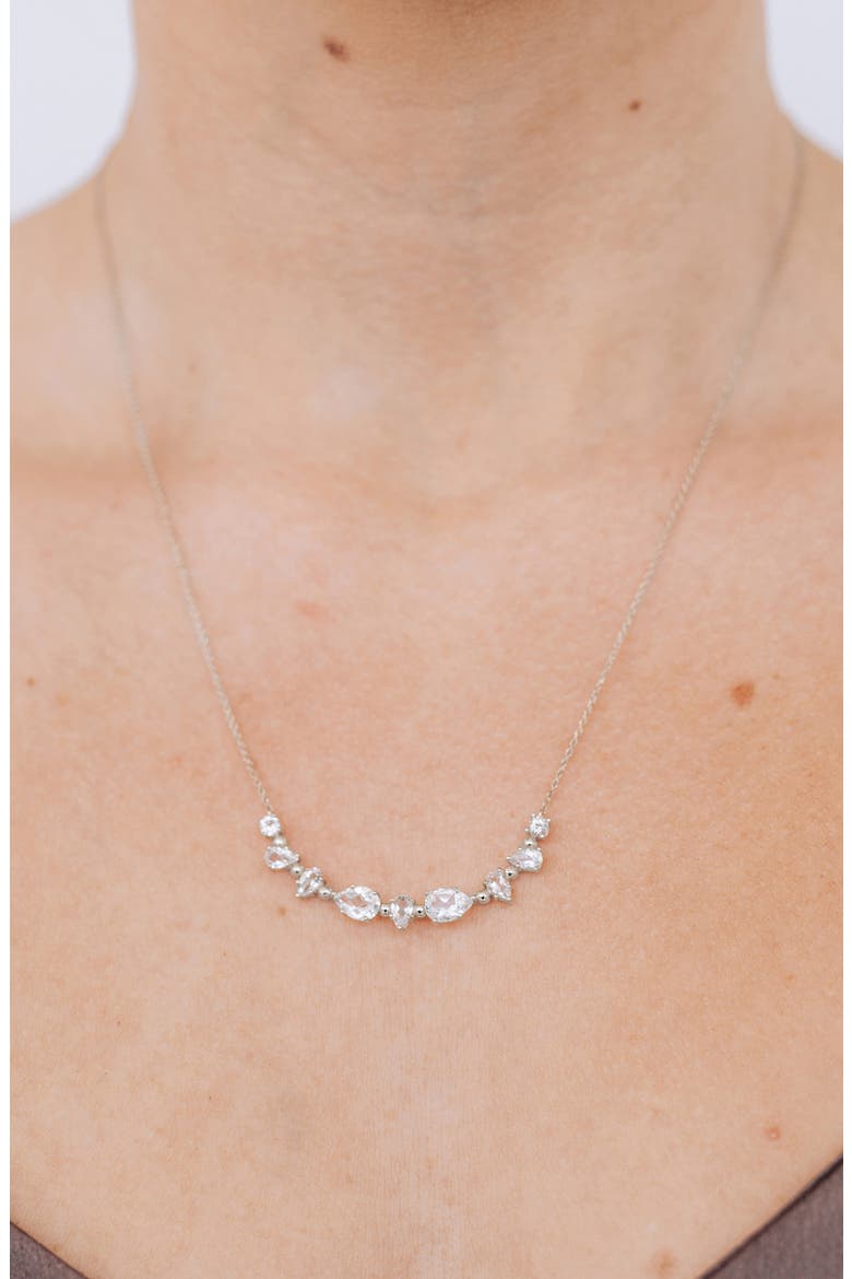 Mélia Gem Bar Necklace, Alternate, color, CLEAR