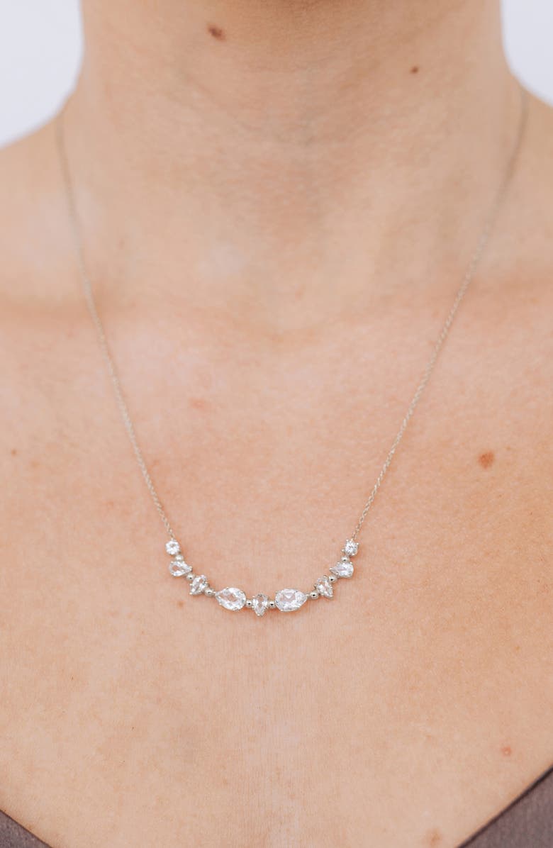 Anzie Mlia Curved Bar Necklace, Alternate, color, Clear