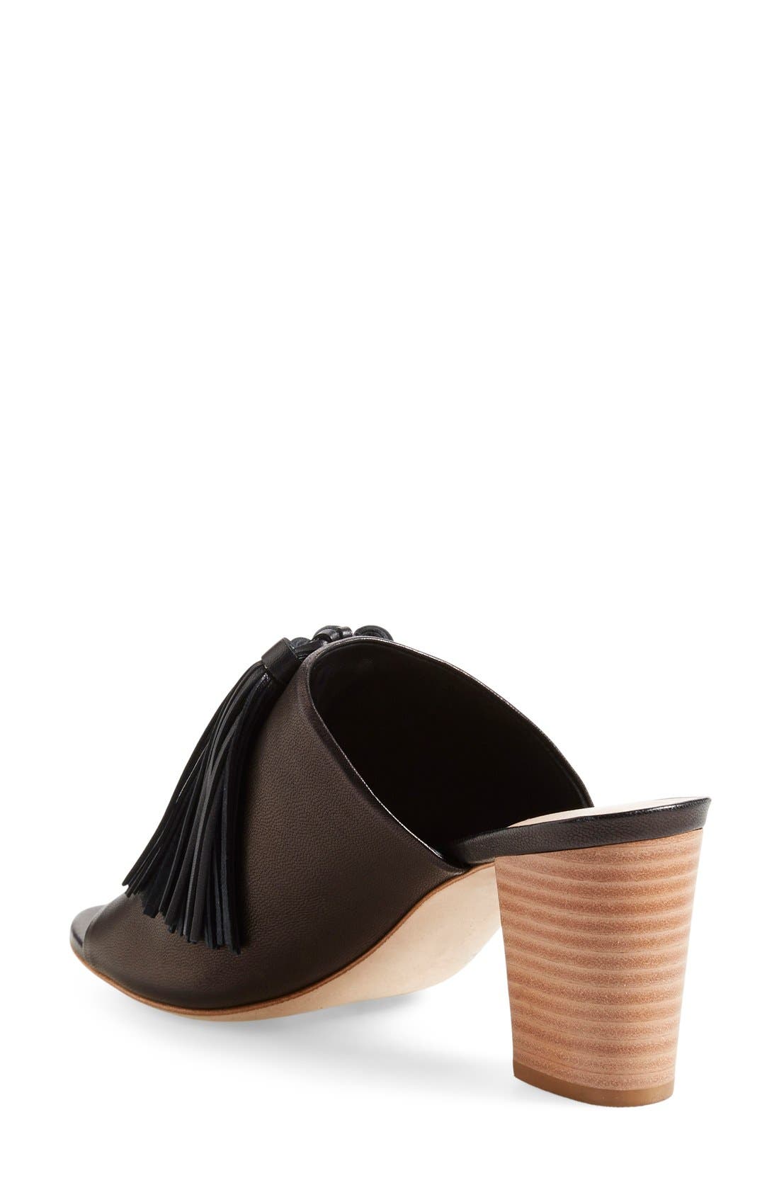 Clo Tassel Mule Sandal, Alternate, color, BLACK NAPPA