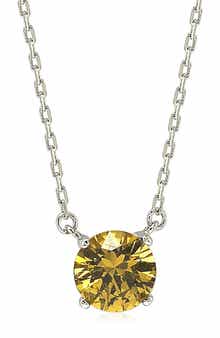 SUZY LEVIAN Sterling Silver Sapphire Solitaire Pendant Necklace