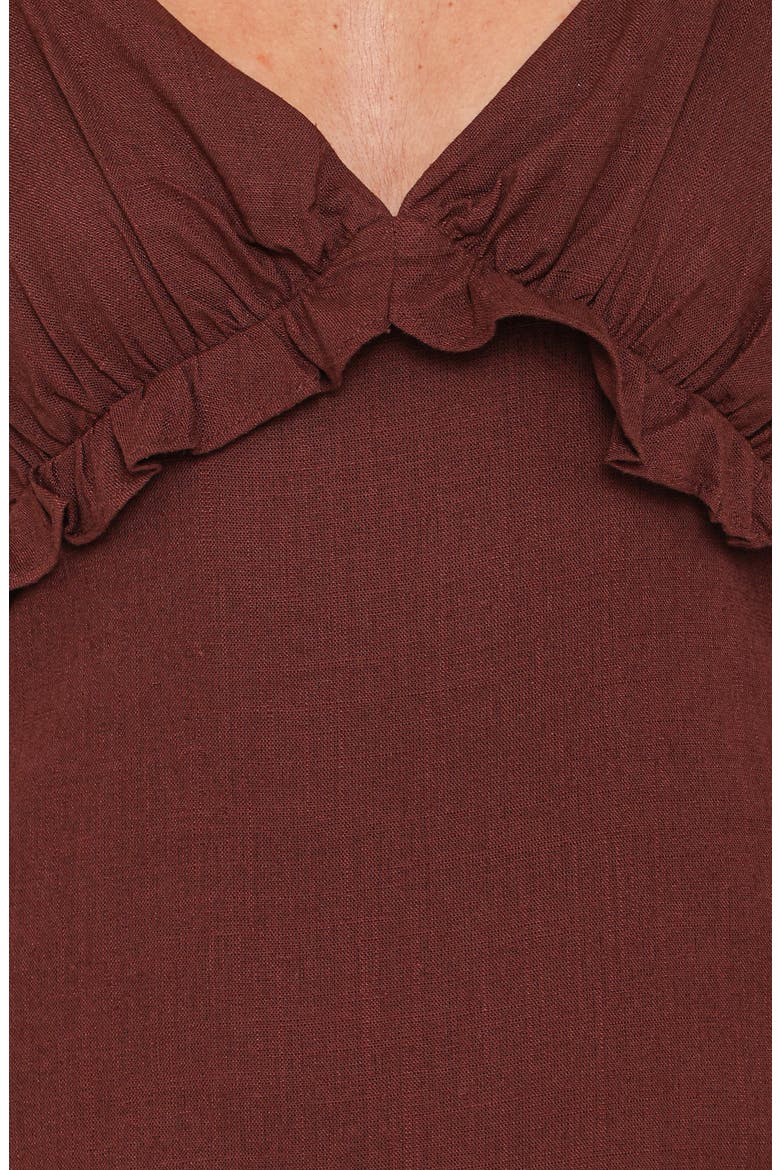 Lorella Midi Dress, Alternate, color, DARK BROWN