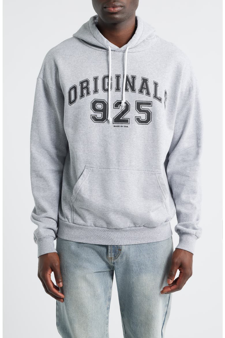 Originals Fleece Logo Hoodie, Main, color, HEATHERY GREY