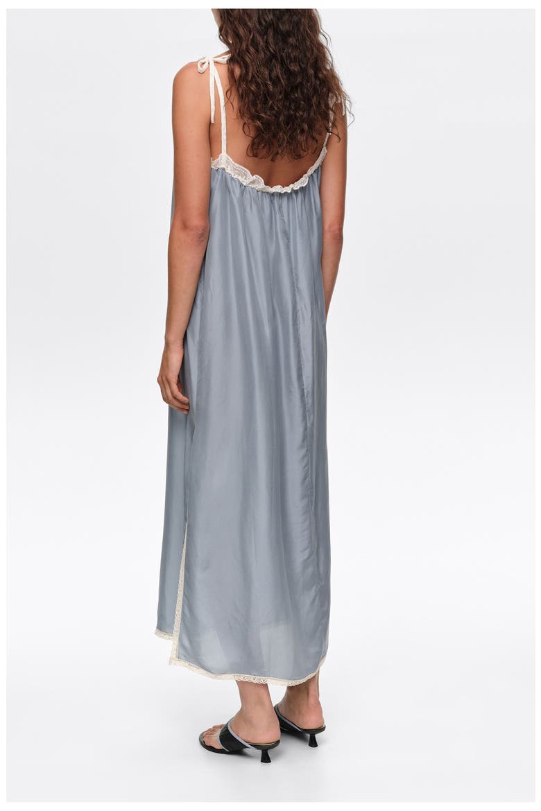 Silk Lace Strap Maxi Dress, Alternate, color, LIGHT BLUE
