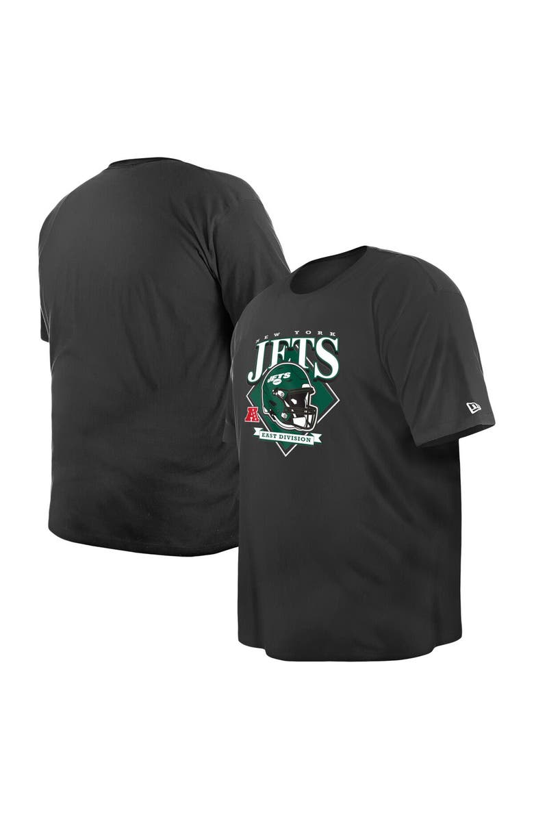 New Era Men's New Era  Black New York Jets Big & Tall Helmet T-Shirt, Main, color, 