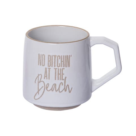 At The Beach Mug Ceramic White 16 oz
