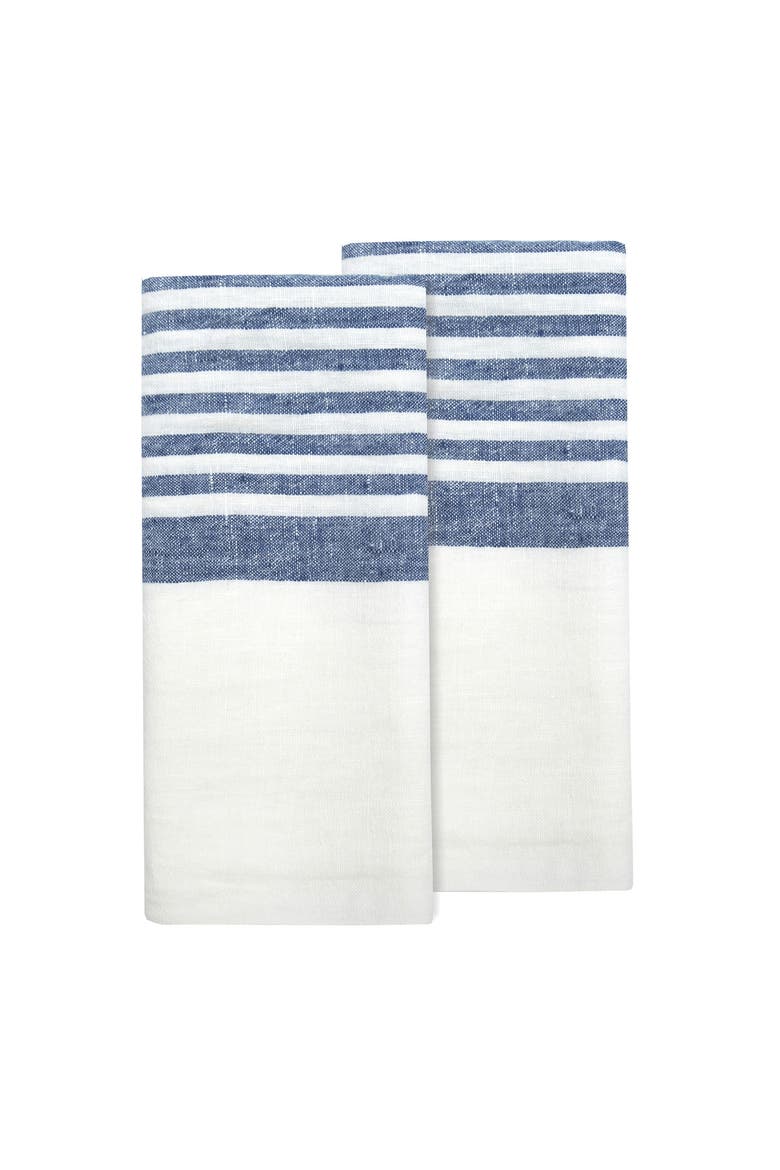Brittany Tea Towels - Set of 2, Main, color, White, Blue 20" x 30"