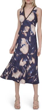 DKNY Pavilion Floral Fit & Flare Midi Dress
