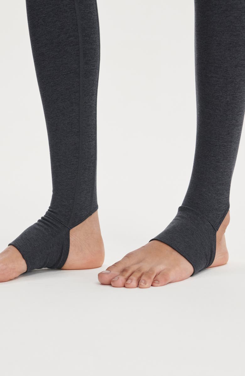 Varley Always Warm Super High Waist Base Layer Stirrup Leggings, Alternate, color, Black Marl