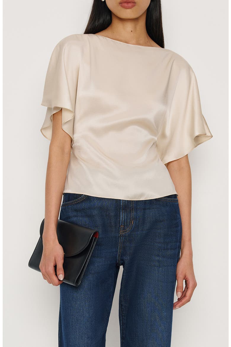 Avery Silk Top, Main, color, ALMOND