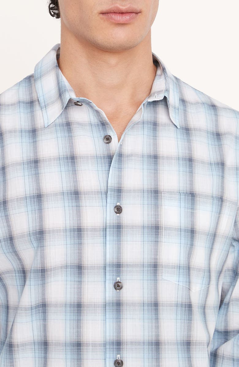Vince Atwater Plaid Long Sleeve Button-Up Shirt, Alternate, color, Lt Delft