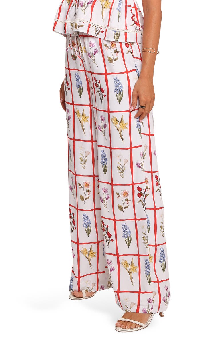 Petal & Pup Jovique Floral Strapless Top & Wide Leg Pants Set, Alternate, color, Flora