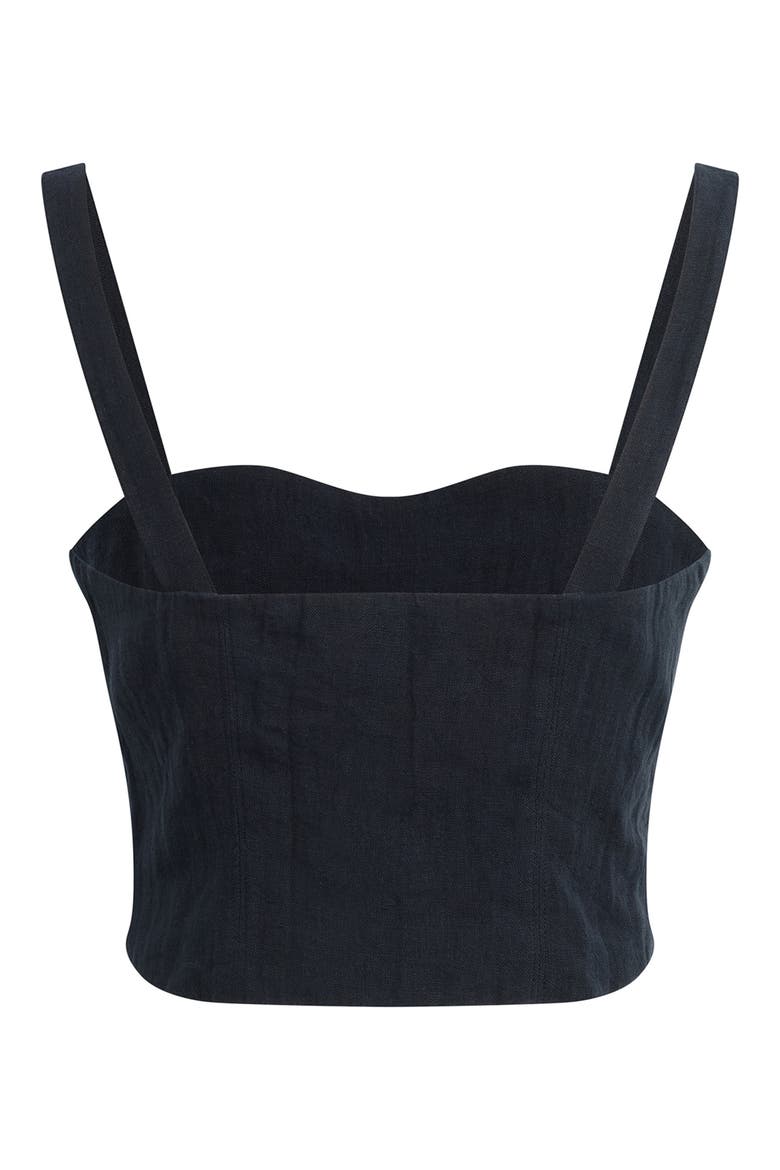 There For You Linen Crop Top, Alternate, color, NAVY