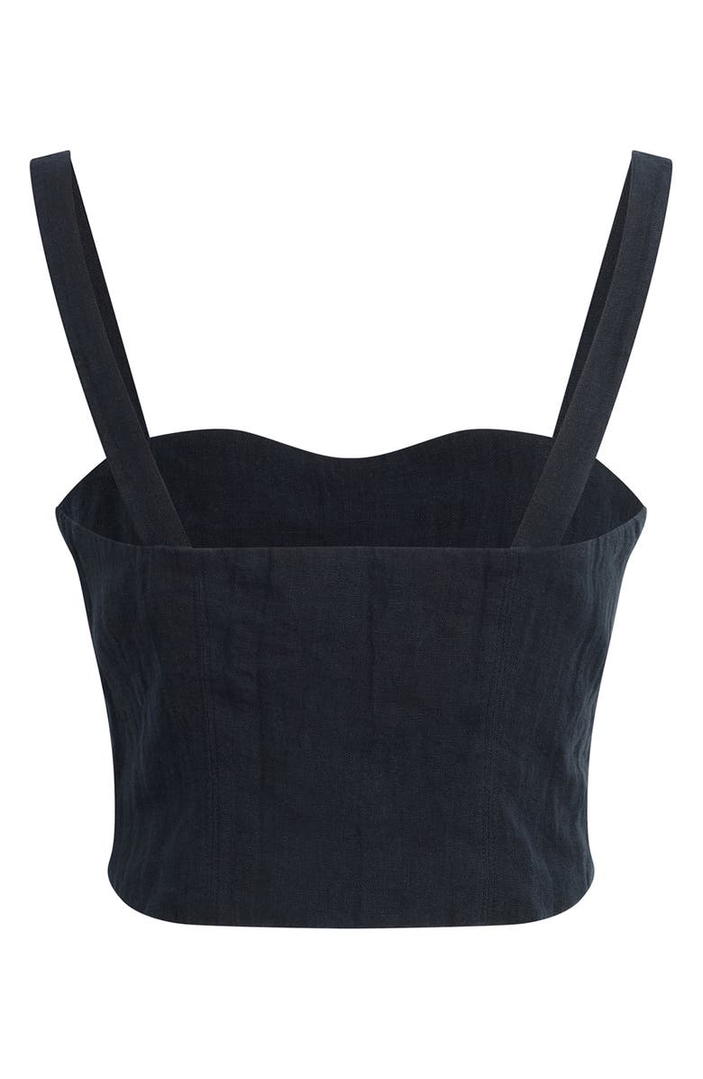 Favorite Daughter There For You Linen Crop Top, Alternate, color, Navy