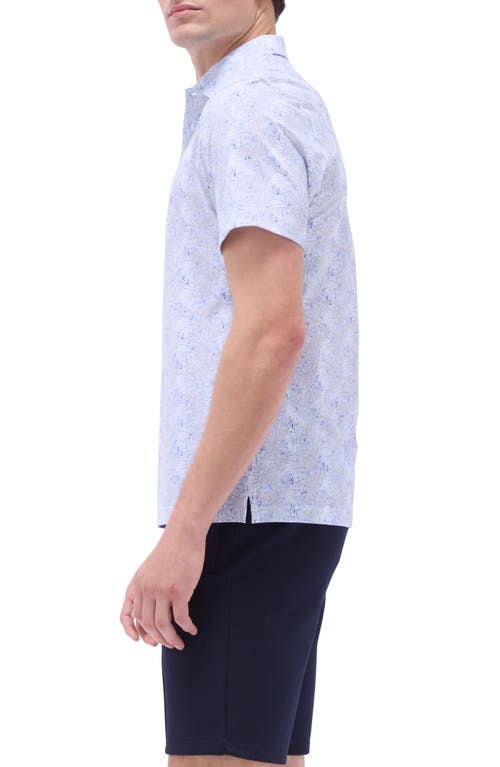 Bugatchi Victor Ooohcotton® Leaf Print Polo In Sand