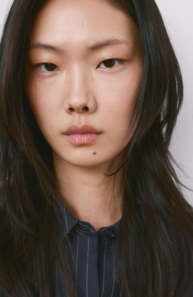 MANGO Pinstripe Button-Up Shirt, Alternate, color, 